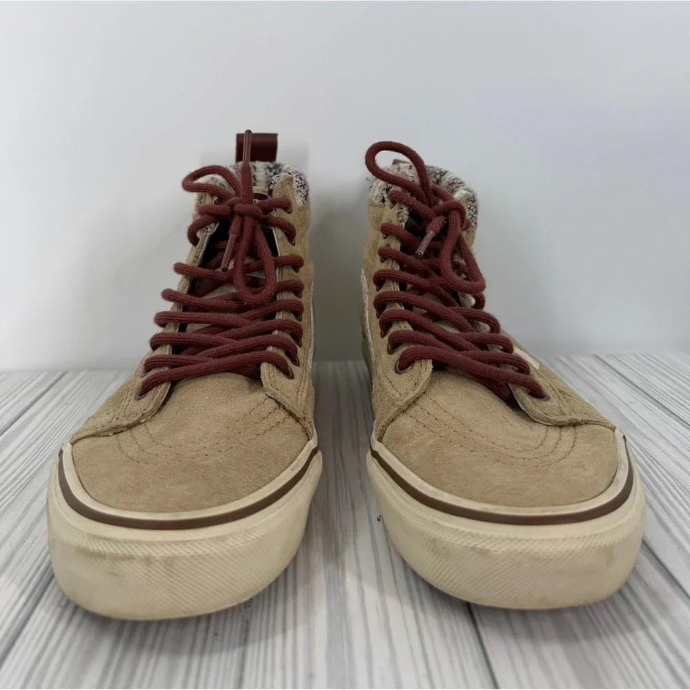 Vans Scotchgard 3M Beige Suede Sneakers Size Men's 6.5 /Women's 8, Unisex